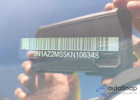 2019 Nissan Murano S z USA, uszkodzony, nr VIN 5N1AZ2MS5KN106348